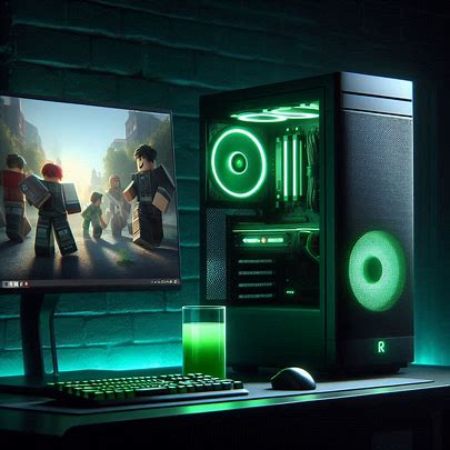 PC setup with a Roblox game running smoothly