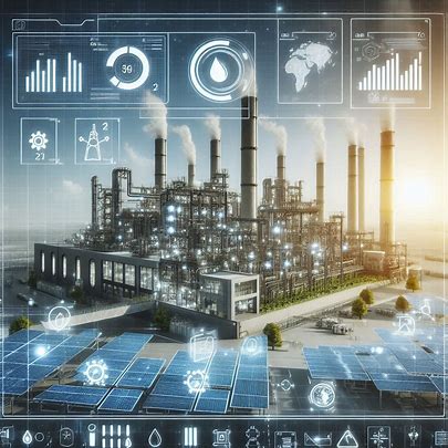 futuristic factory with clean energy panels